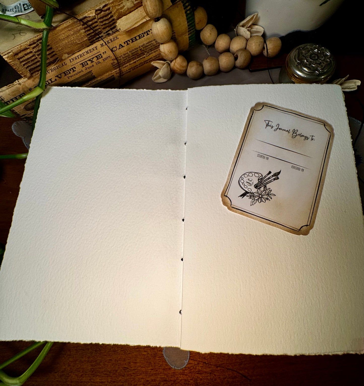 'Aunt Lydia's Boy' Bare Spine Watercolor Journal