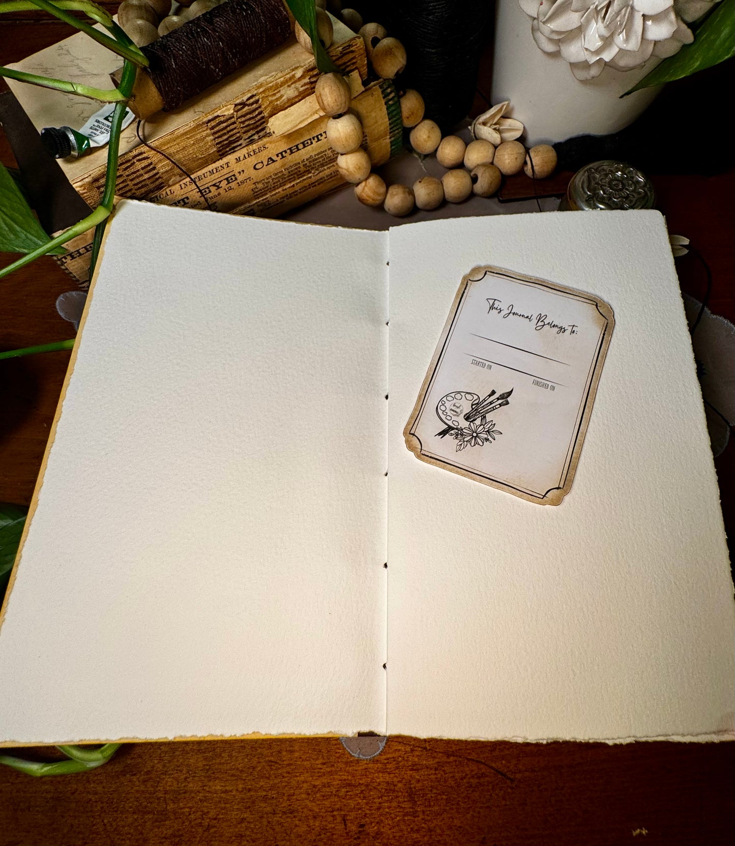'Thomas Cather's Journal of a Voyage to America' Bare Spine Watercolor Journal